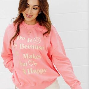 BRAND NEW!!  Graphic Crewneck in Coral